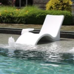 Global Pool Products Lounge Chairs with Connecting Table, Set of 2, White - Image 2