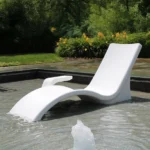 Global Pool Products Lounge Chairs with Connecting Table, Set of 2, White