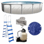 Puri Tech Parisian Dune 21ft x 52" Round Above Ground Pool Package